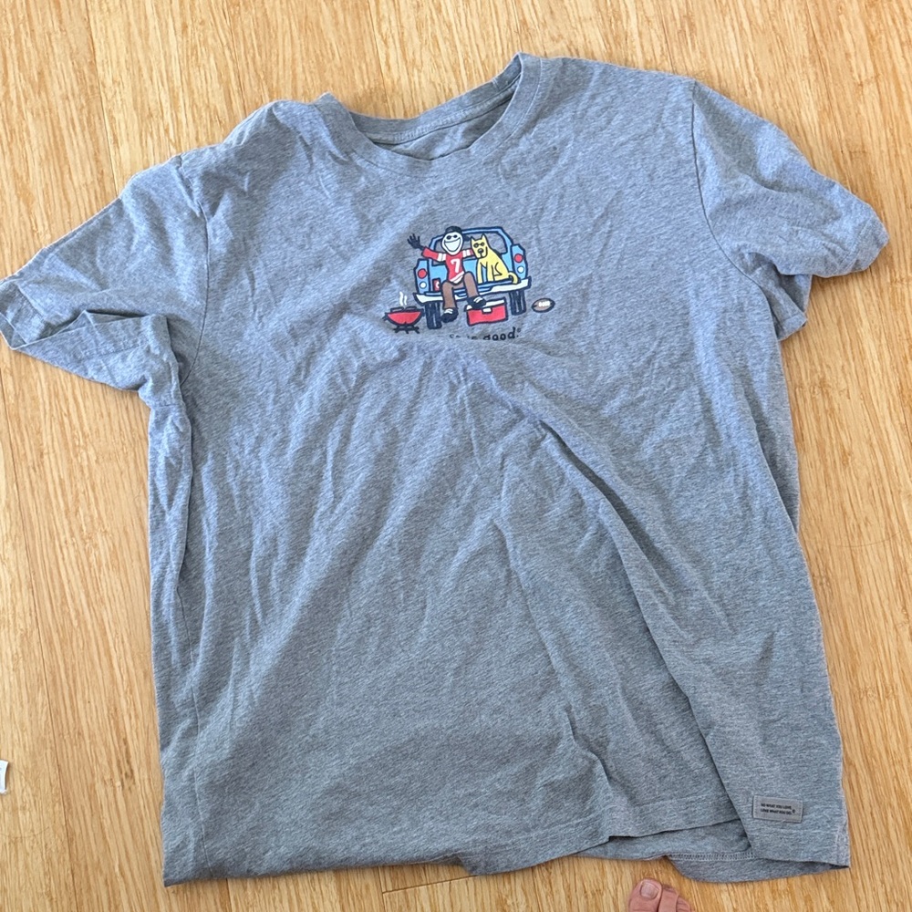 Life Is Good Gray Short Sleeve Tee